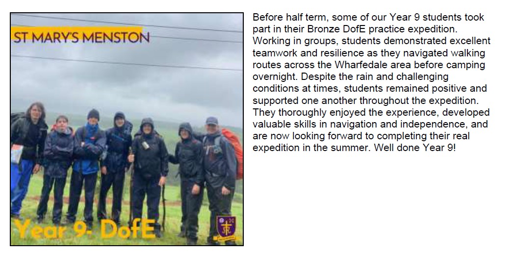 Duke of Edinburgh Bronze Practice Expedition