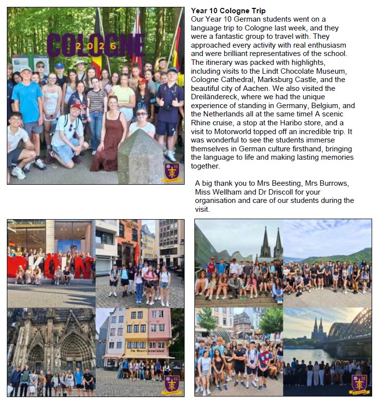 Year 10 Trip to Cologne